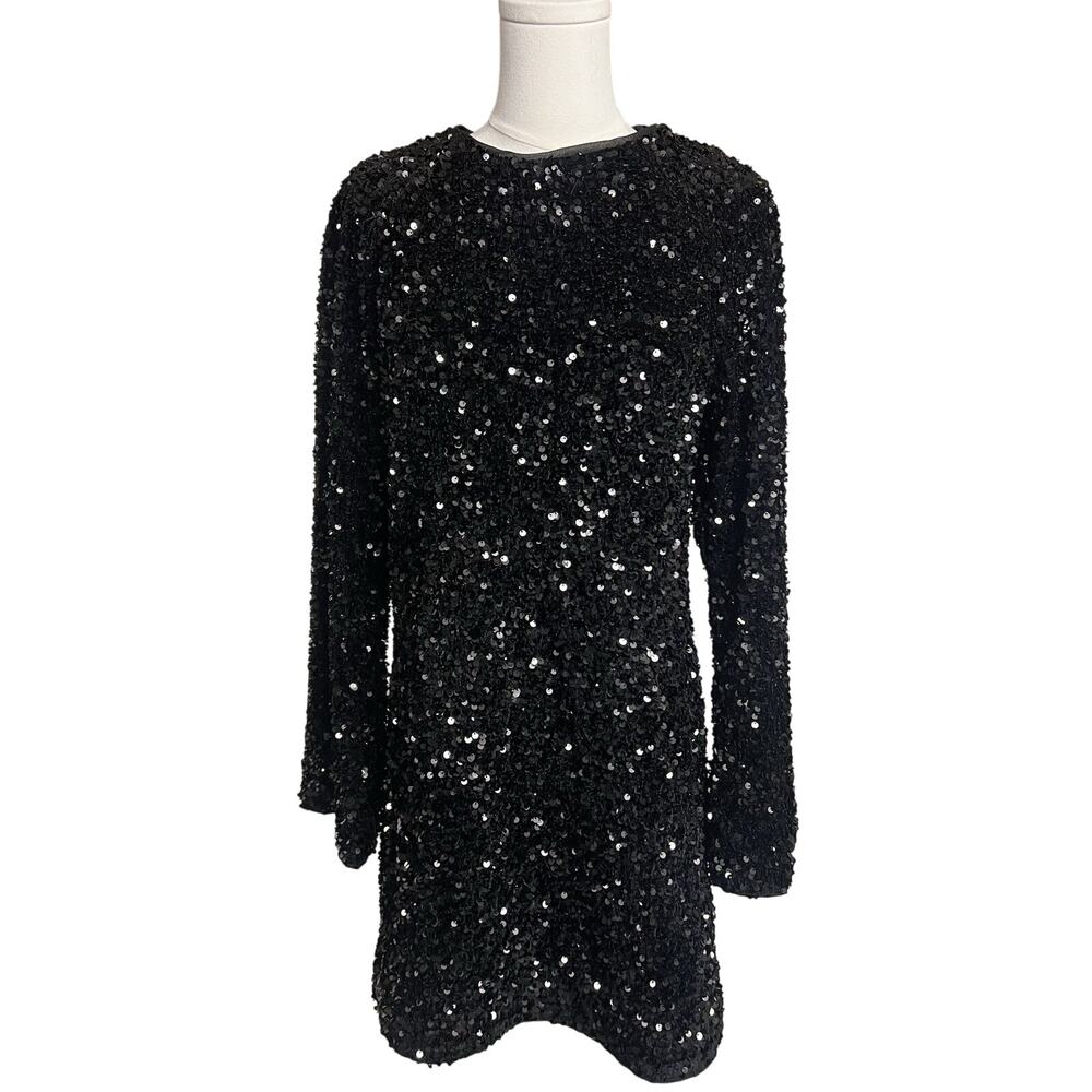 H&M Black Sequin Mini Dress